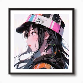 Anime Girl With Hat 2 Art Print