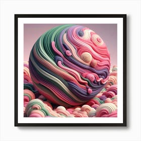 Swirled Sphere Art Print