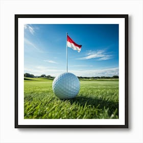 Golf Ball With Flag 1 Art Print