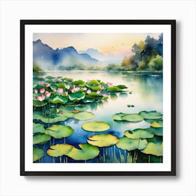 Water Lily Painting Art Print