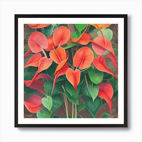 Anthurium Flowers 12 Art Print