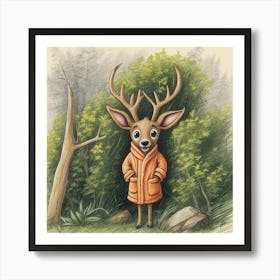 Deer In The Woods 107 Art Print