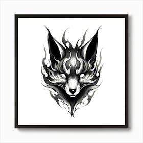 Fox Tattoo Design Art Print