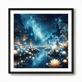 Fairy In The Water paintings art print Art Print