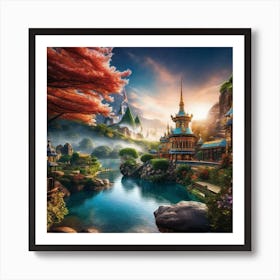 Chinese Village 3 Art Print