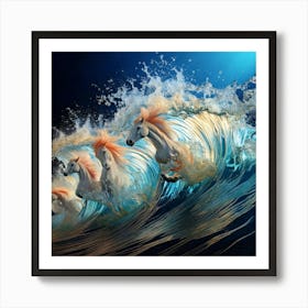 Firefly Wild Stream, Huge Wave, Spray, Transparent, Water Horses, Dynamic, Powerful, Natural, Ethere (8) Poster