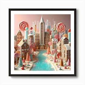 Gingerbread City Art Print