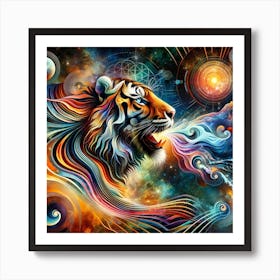 Psychedelic Tiger 1 Art Print