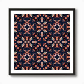 Lapland seamless pattern scandinavian folk 4 Art Print