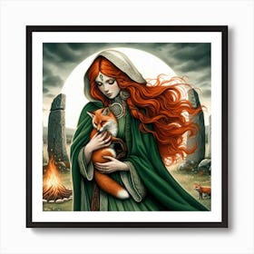 Brigid Walks the Land Tonight Art Print