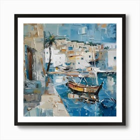 Mallorcatherapy. Abstraction
sea, boat, Mallorca, abstraction, painting for the interior, palm tree, harbour, marina, yachts, bay, house by the sea, seascape Art Print