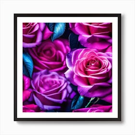 Pink Roses Wallpaper 1 Art Print