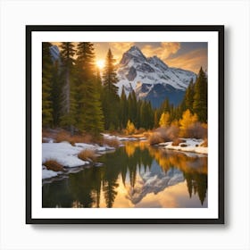 Sunrise In The Mountains 3 Art Print