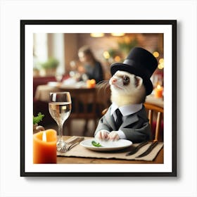 Ferret In Top Hat 1 Poster