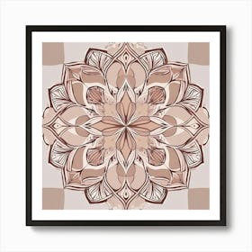 Trending Nude Color Mandala A Symmetrical Mandala Design Where Each Section Is Filled With Differen 272222507 (2) Art Print