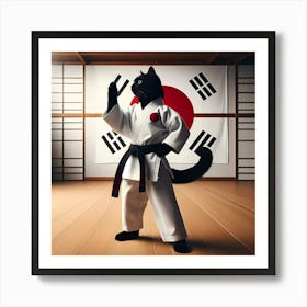 Karate Cat Art Print