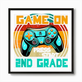 Vintage Game On Press Start 2nd Gamer Back To School Art Print