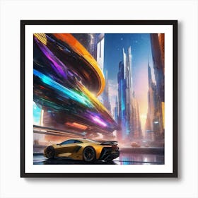 Futuristic City 117 Art Print