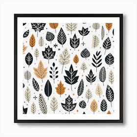 Autumn Leaves Fall Pattern Design Decor Nature Season Beauty Foliage Decoration Background Texture Poster