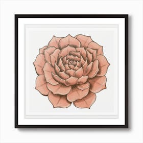 Pink Succulent Flower Print Art Print