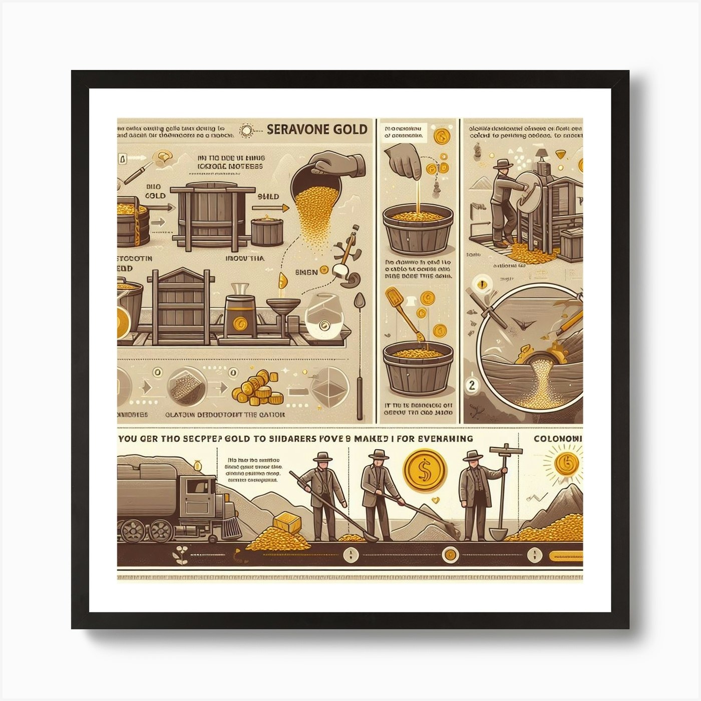Gold Mining Infographic Art Print by MAHER - Fy