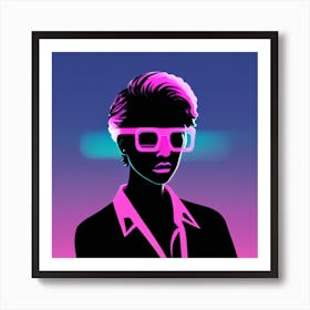 Woman With Glasses Art Print