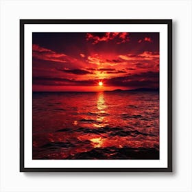 Sunset Over The Ocean 132 Art Print