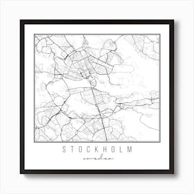 Stockholm Sweden Street Map Art Print