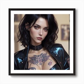 Sexy Woman With Tattoos Art Print