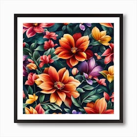 Floral Wallpaper 2 Art Print