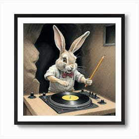 Rabbit Dj 10 Art Print