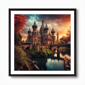 Castle At Sunset Poster