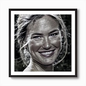 Portrait Of A Woman Smiling Art Print