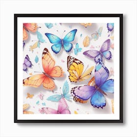 Colorful Butterflies Art Print