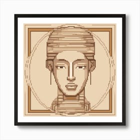 Symmetry And Balance A Symmetrical Face With Clean Lines, picocell art, face art, filling emotional ,make though full Art Print