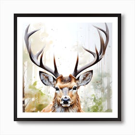 Graceful Watercolor Deer Art Print