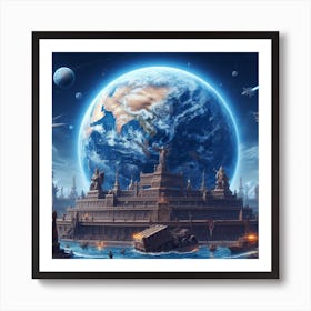 Planet Earth In Space Art Print