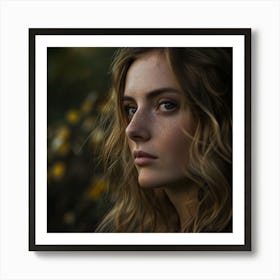 Portrait Of A Girl With Freckles 2 Art Print