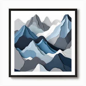 Paper Cut Mountains Art Print