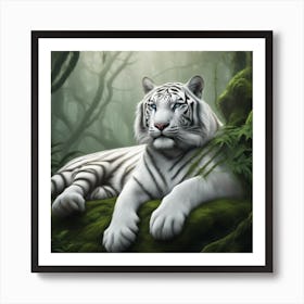 White Tiger Art Print