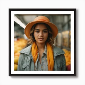 Portrait Of A Woman In A Market 1 Art Print