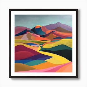 Colourful Abstract Gobi Gurvansaikhan National Park Mongolia 3 Art Print