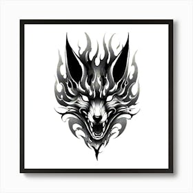 Tribal Wolf Head Art Print