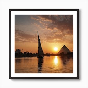 Sunset In Egypt Art Print