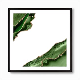 Green & Gold Agate Texture 19 Art Print