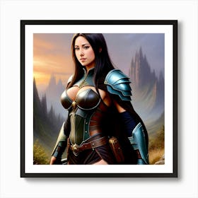 Warrior Woman In Armor Poster