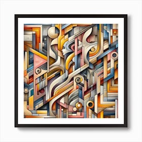 A mixture of modern abstract art, plastic art, surreal art, oil painting abstract painting art deco architecture 13 Art Print