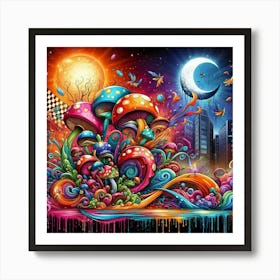 Psychedelic Mushrooms 48 Art Print