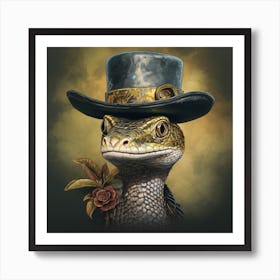 Steampunk Lizard Art Print