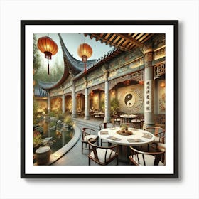 A Picturesque Taoist Temple Fused With Greek Archi 1024x1024 Art Print